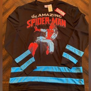 Marvel The Amazing Spider-Man Mens Medium Black Hockey Jersey Shirt